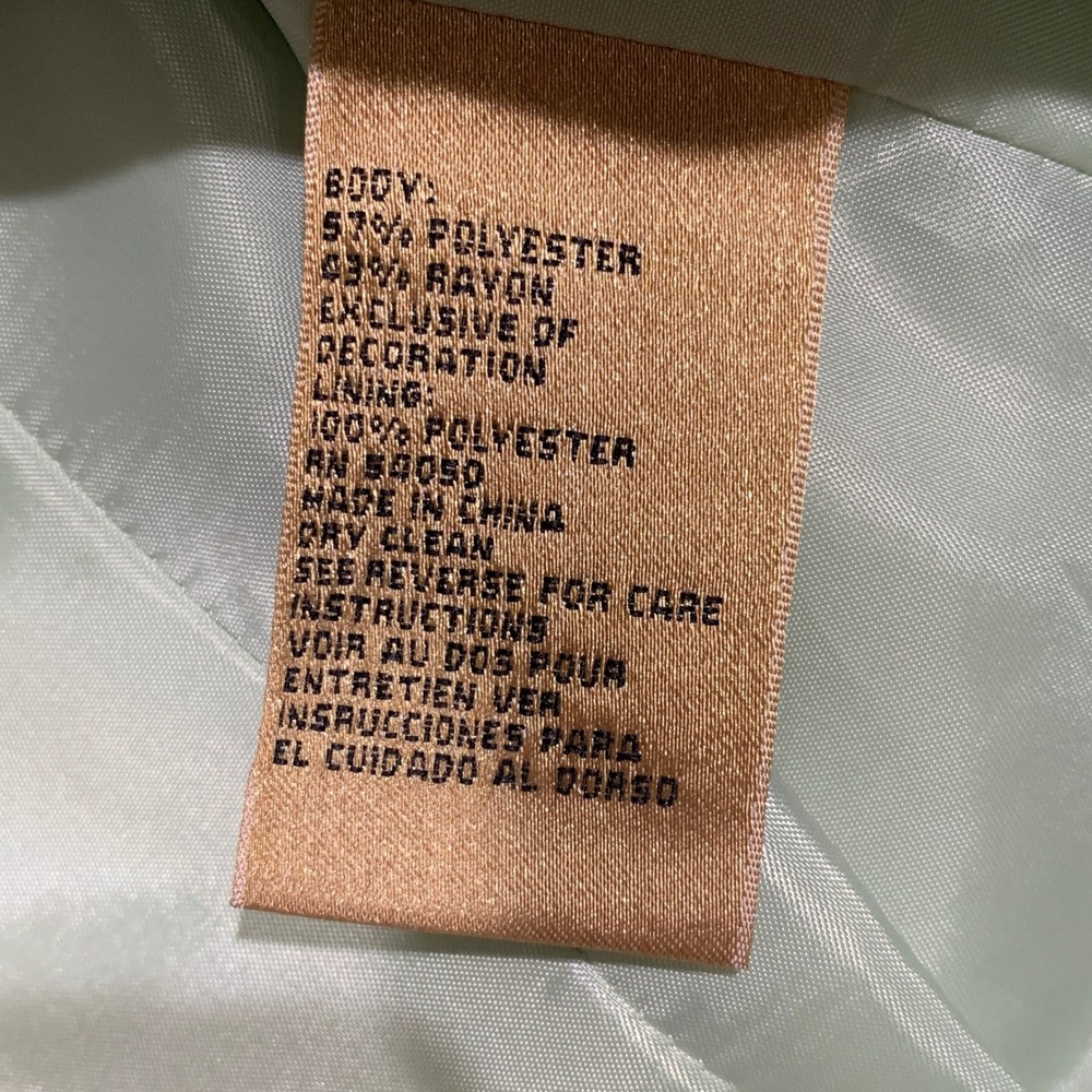Kasper Womens 3 Piece Skirt Suit Chartreuse Green Beaded Size 10 Formal - Picture 3 of 16